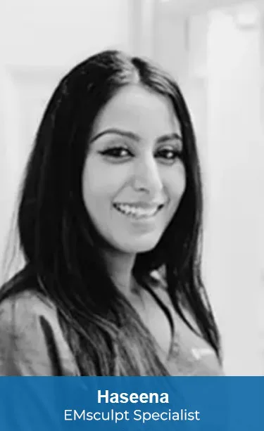 Portrait of a clinic specialist with a name caption for CoolSculpting fat freezing in London